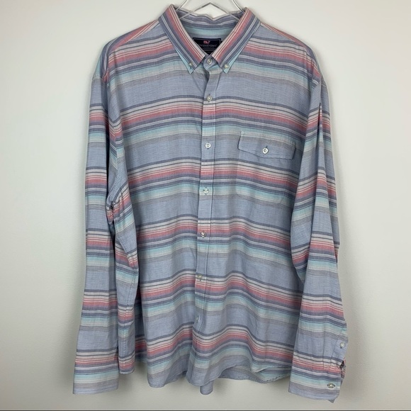 VINEYARD VINES Sunset Lake Stripe Slim Crosby Shirt Button Down XXL - Picture 1 of 12